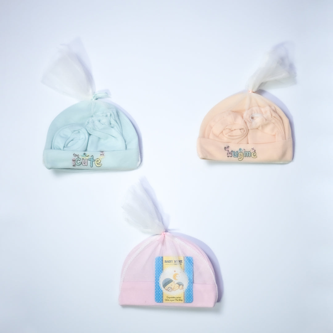 Baby Caps With Socks - Pack Of 3