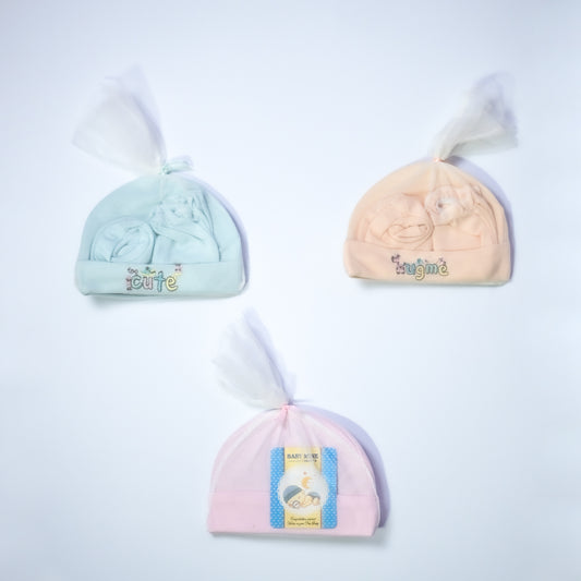 Baby Caps With Socks - Pack Of 3