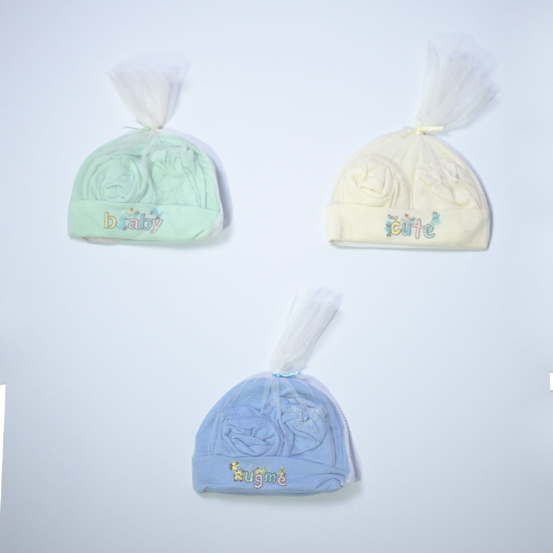 Baby Caps With Socks - Pack Of 3
