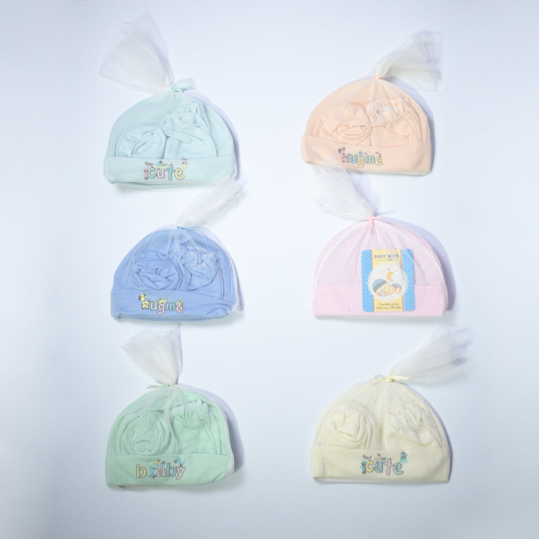 Baby Caps With Socks - Pack Of 3